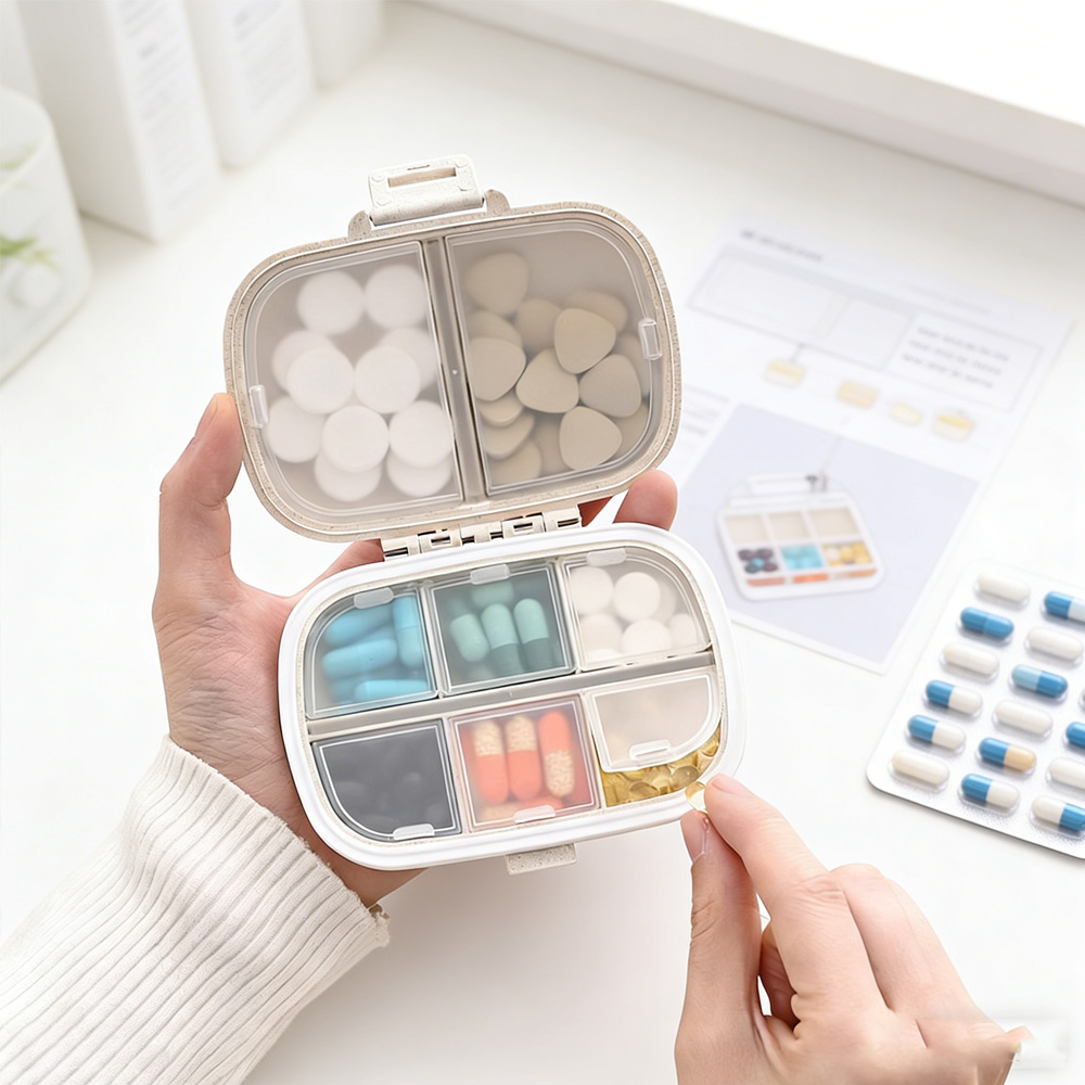 Desk Organizer - Boîte de rangement portable pour médicaments,
