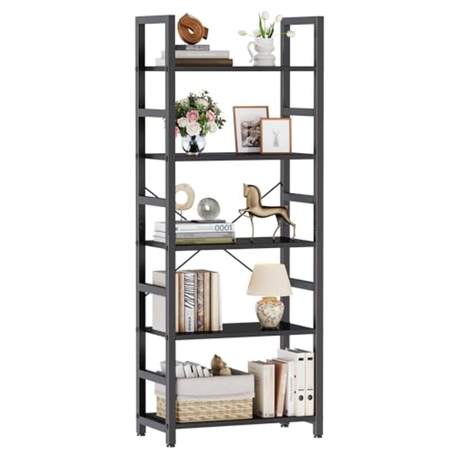 Bookshelf - Étagère à 5 niveaux, bibliothèque haute