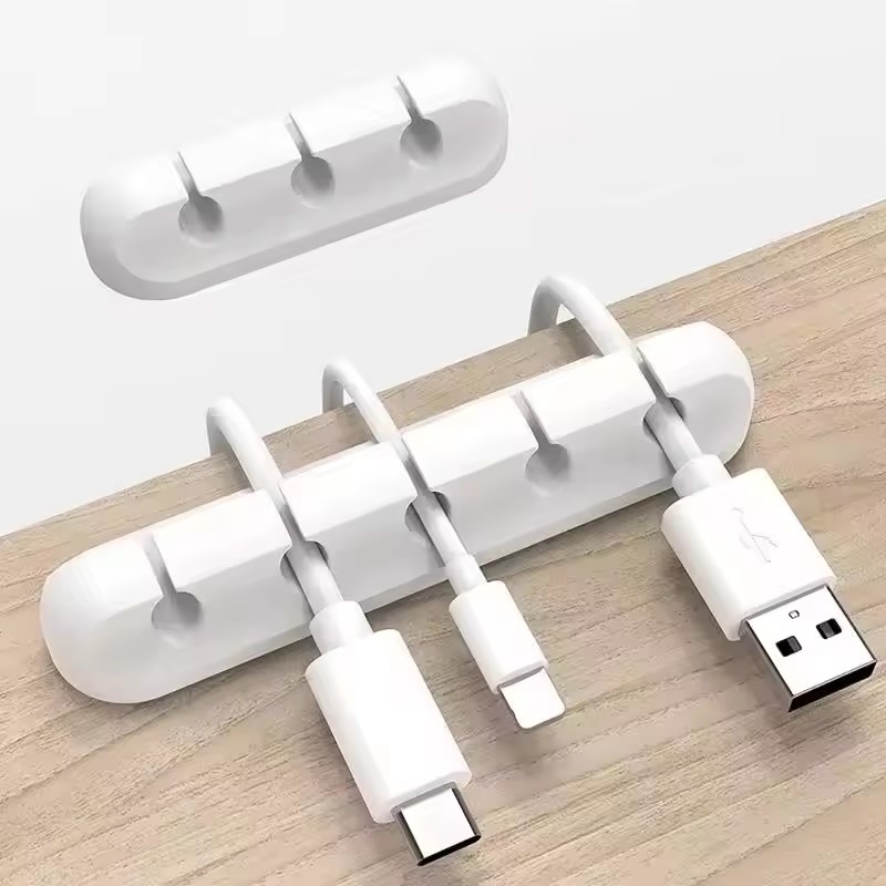 Desk Organizer - Clip de câble USB en silicone,