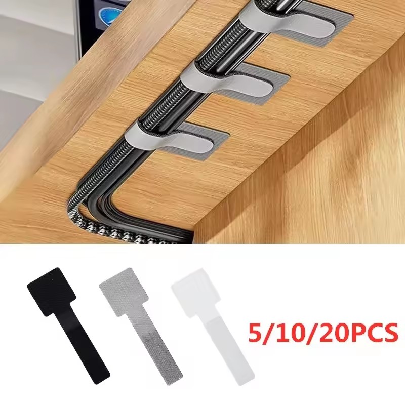 Desk Organizer - Nouvelles attaches-câbles réutilisables, attaches autocollantes, support