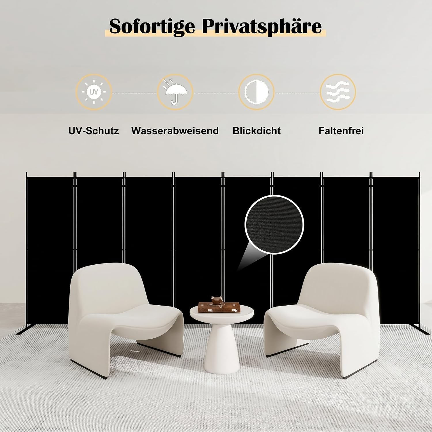 Paravent pliant à 8 panneaux,  - Partition Screen Divider avis et prix