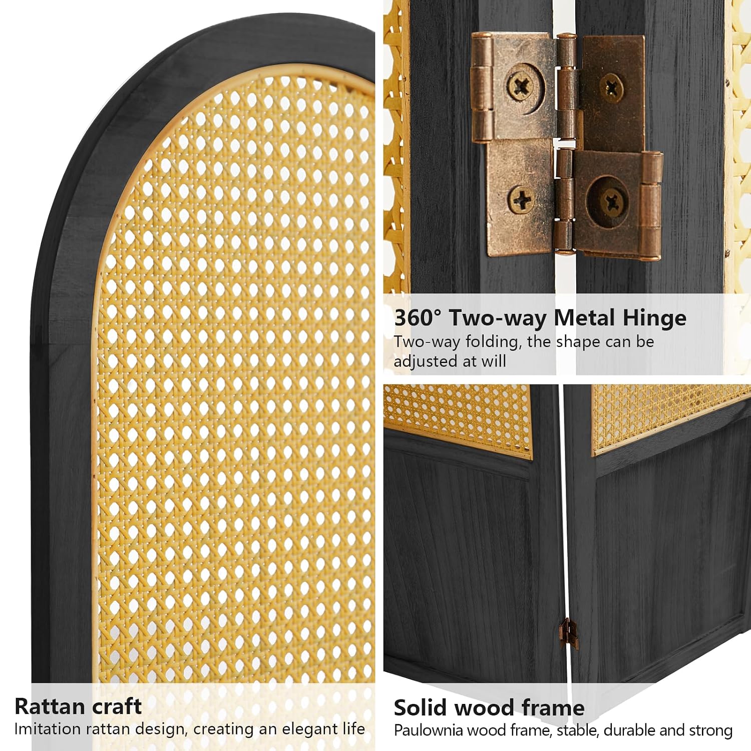Paravent pliant en rotin à 4 p - Partition Screen Divider avis et prix